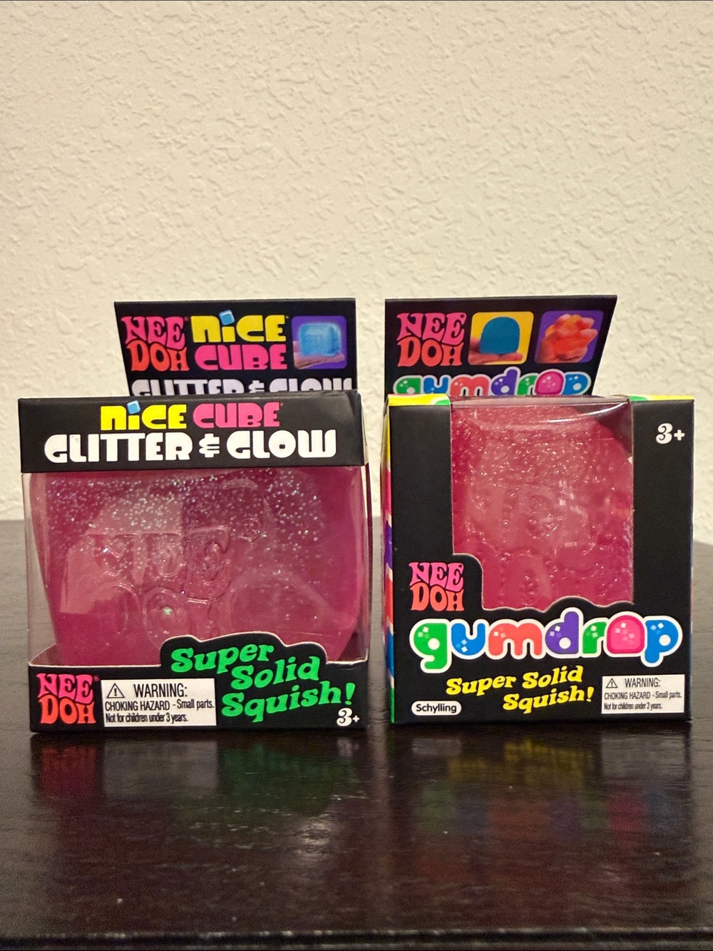 Needoh gumdrop & nice cube glitter & glow- pink
